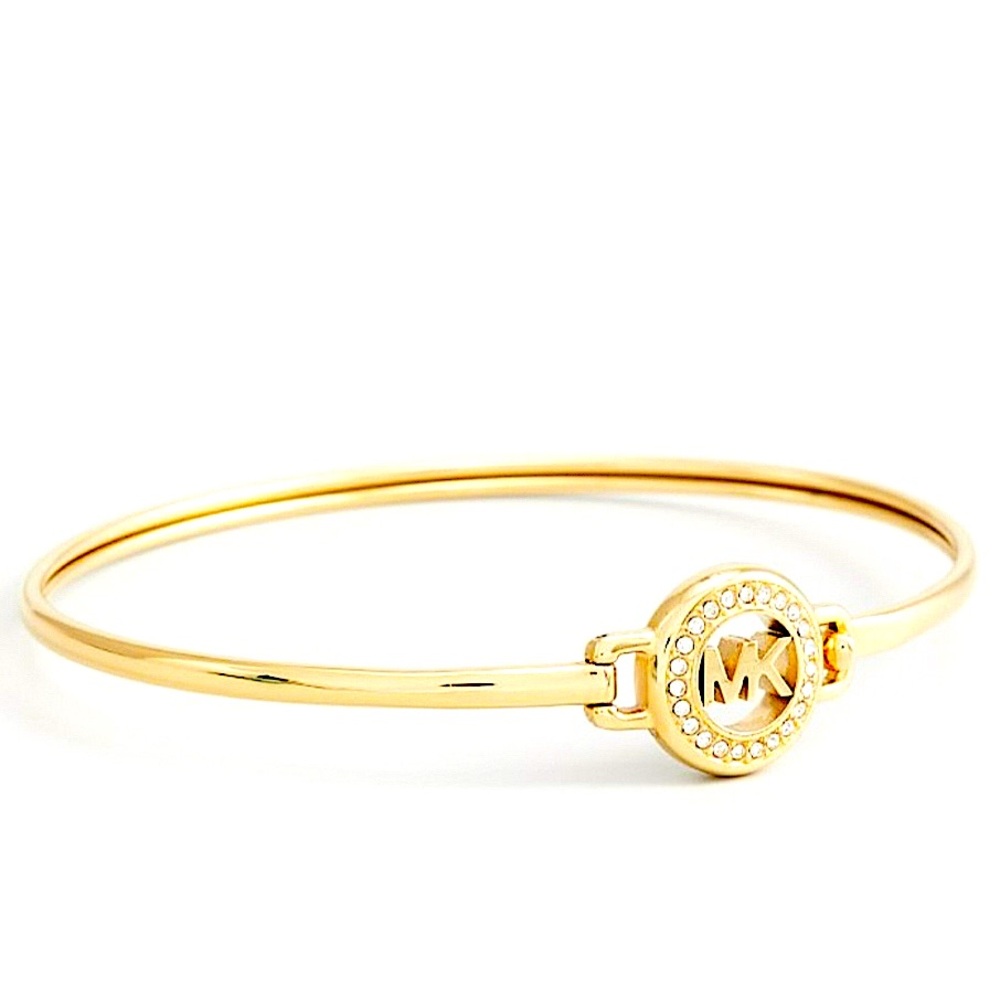 MICHAEL Michael Kors Women's Exclusive MK Logo Gold Bangle Bracelet (MKJ6519710)